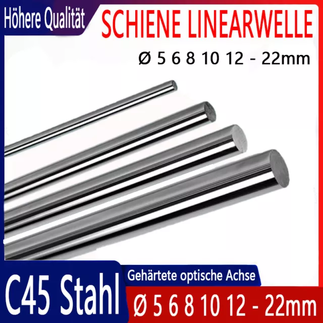 Linear Gehärteten Welle Verchromt, Ø 5-22mm Länge 100mm-300mm Optische Achse