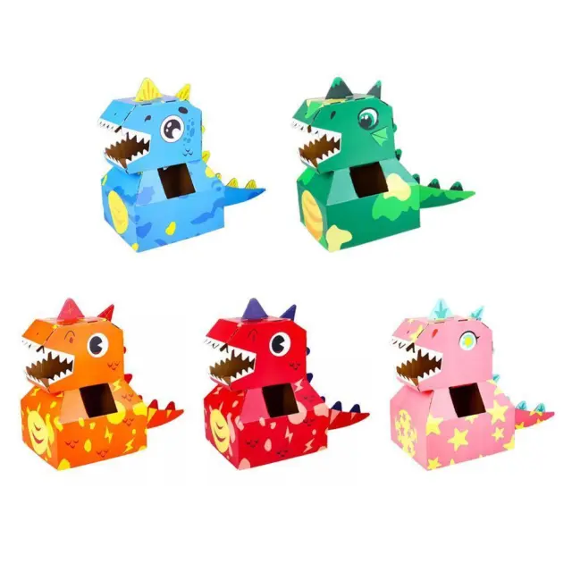 NEW Kids DIY Cardboard Toys Wearable Dinosaur Carton Kindergarten Box O2U5