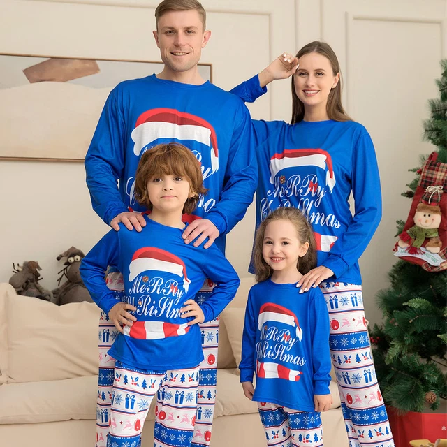 Family Matching Adults Kids Christmas Pyjamas Set Xmas Pjs Nightwear Sleepwear