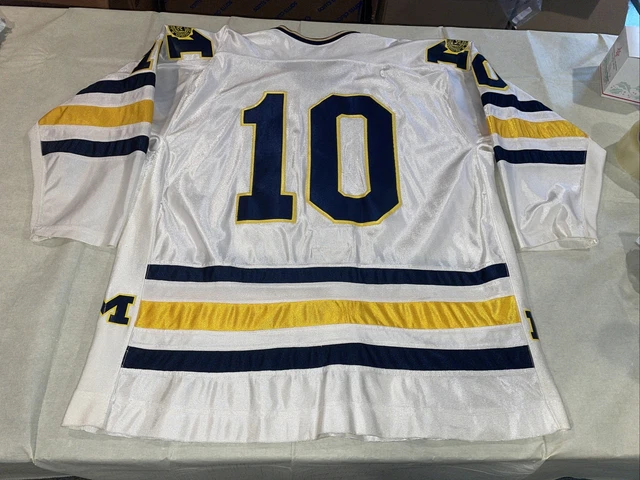 cliff keen game team issue Michigan Wolverines Hockey Jersey fight strap #10