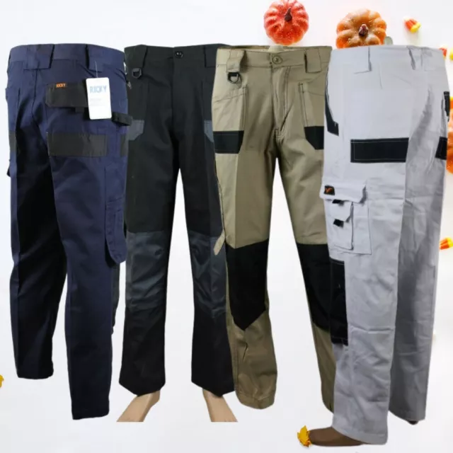 Tradie Heavy Duty Cotton Canvas Drill Cargo men Work Pants, 4 Color Size 30"-46"