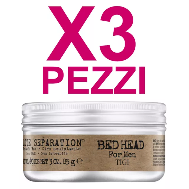 Cera para el Cabello Mate TIGI Kit BED HEAD Matte Separation wax 85gr 3 Piezas