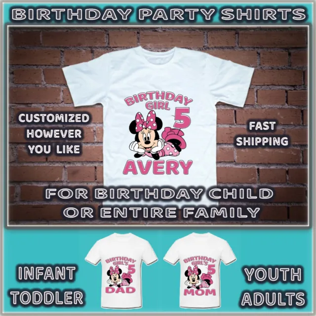 Minnie Mouse Birthday Shirt For Party T Shirts Tshirts Personalized Girls Tee