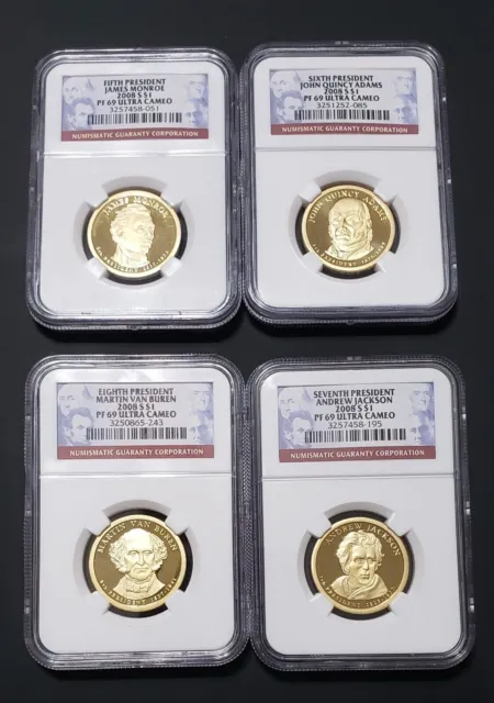 2008 Ngc Pf69 Presidential Dollar 4 Coin Proof Set