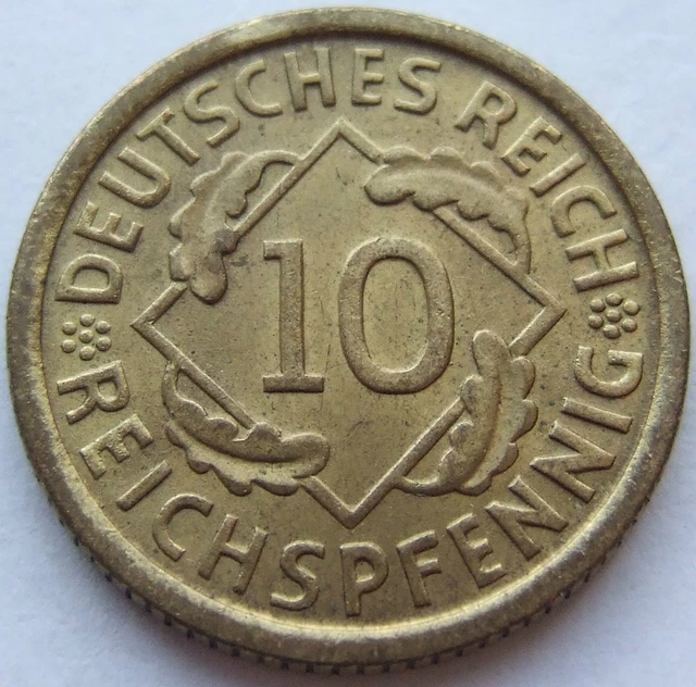 Coin Weimar Republic 10 Reichspfennig 1931 D'IN