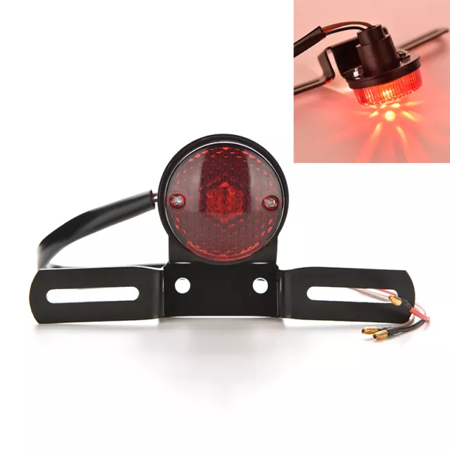 Universal Red Lens Motorcycle Brake Rear License Plate Bracket Tail Light 12VLEL