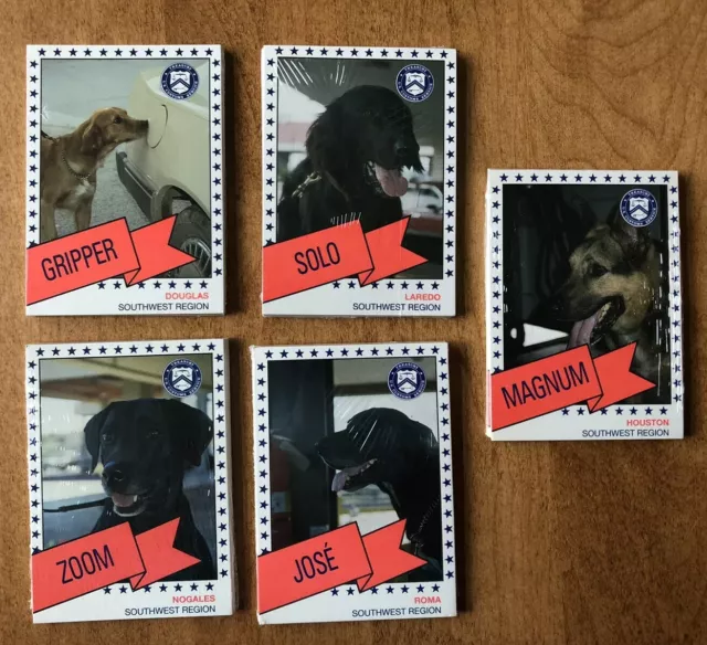 1991 U.S. Customs Canine Enforcement trading cards 5 sealed packs rare