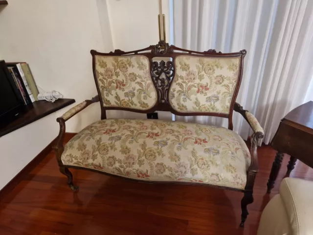 Salotto completo marrone e oro antico 
