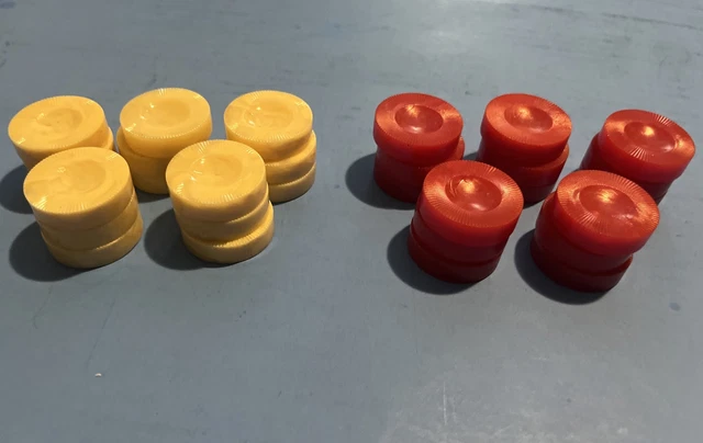 30 Vintage Marbled Backgammon Checkers Replacement Pieces 15 Butterscotch 15 Red