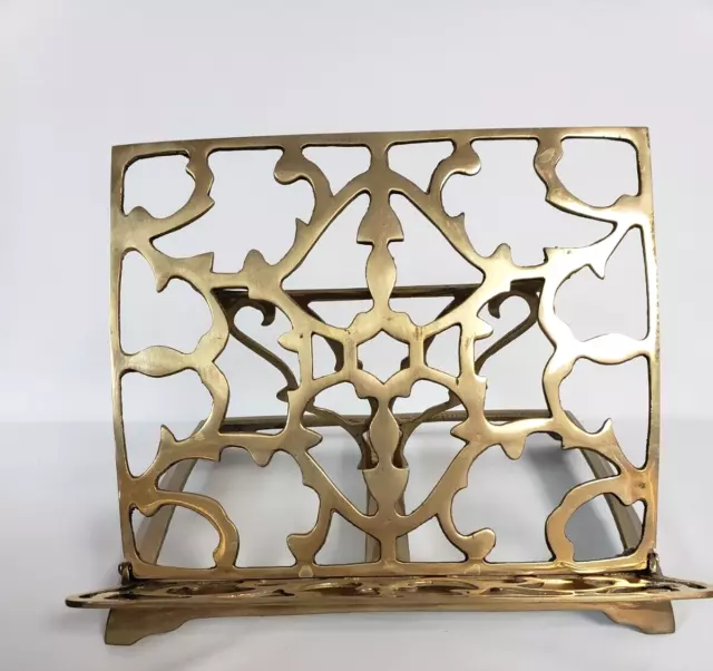 BRASS Butterfly ADJUSTABLE FOLDING BOOK PICTURE STAND EASEL RECIPE HOLDER