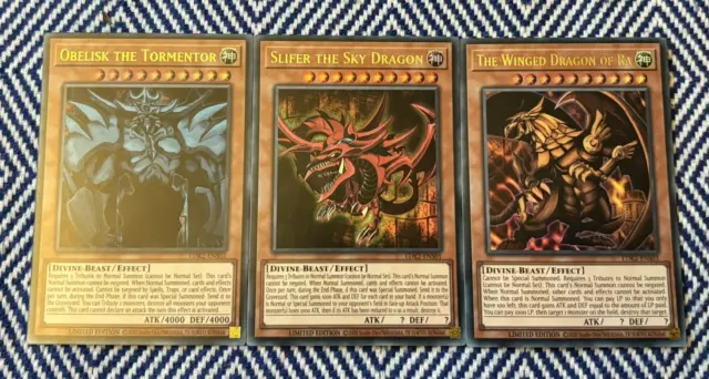 ☆ Slifer the Sky Dragon Obelisk Tormentor Winged Ra - Egyptian God cards YuGiOh!