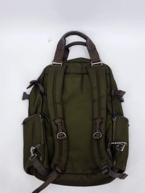 TUMI Backpack ALPHA BRAVO 23800IH Olive Green & Brown Leather 2