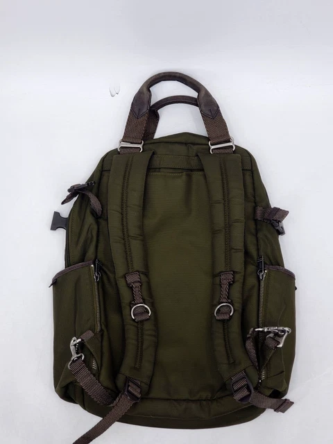 TUMI Backpack ALPHA BRAVO 23800IH Olive Green & Brown Leather 2