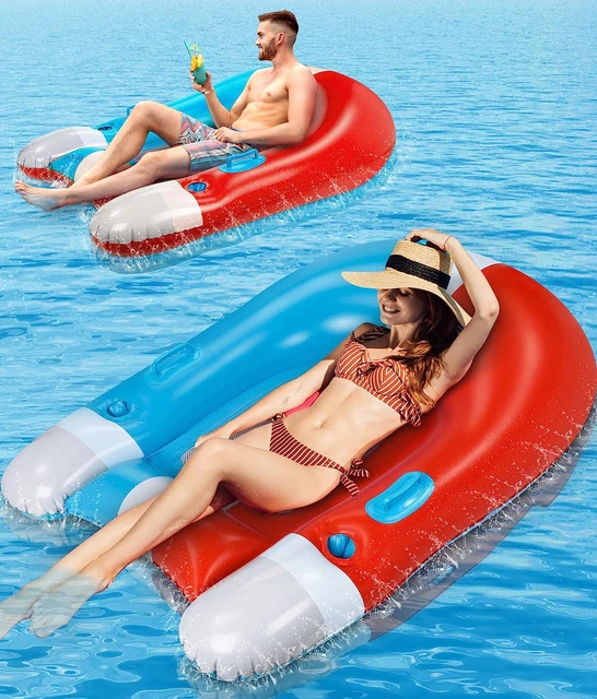 Aufblasbare Wasserhängematte - Pool Luftmatratze Mit Getränkehalter Für Sommer Spaß