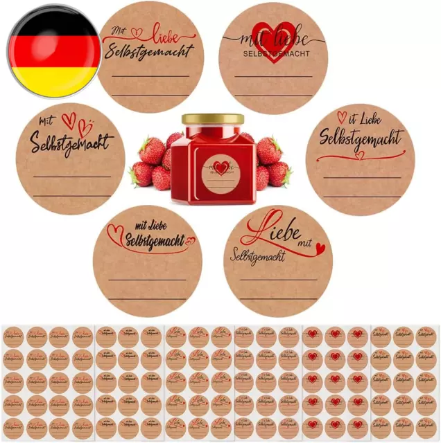 600 Stück Marmeladen Aufkleber Etiketten Kraftpaier Klebeetiketten Zum Beschrift