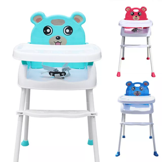 Adjustable 3-In-1 Baby Highchair Infant High Feeding Seat Toddler Table Chair UK