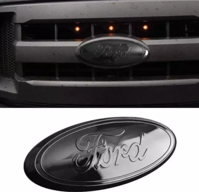 Für Ford 9 Zoll 3,54 Zoll All Black Front Grille Oval Badge F-150 Edge Explore