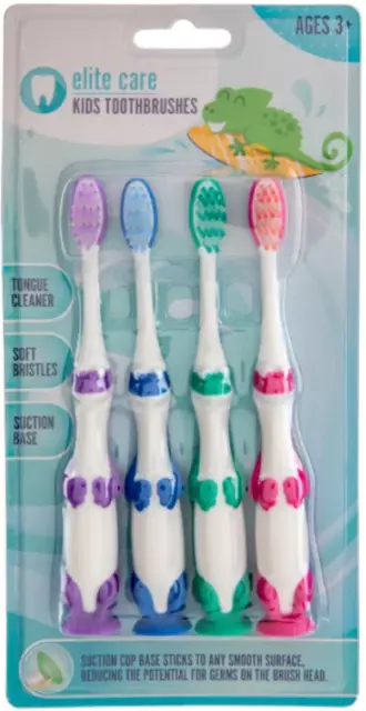 Toothbrushes 4 Pack For Kids Childrens Tooth Brush Dental Oral Teeth Care Gift