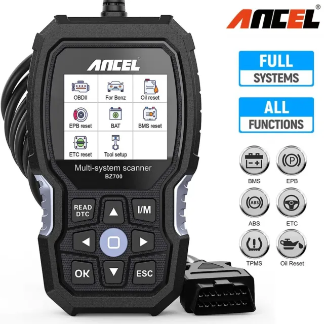 ANCEL BZ700 OBD2 Scanner All System Diagnostic For Mercedes Benz Car Code Reader