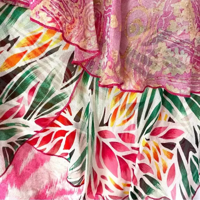 Diane Von Furstenberg Silk/Cotton Ruffle Skirt Sz M 3