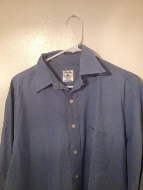 Brooks Brothers Mens Sport Shirt M Medium Long Sleeve Blue