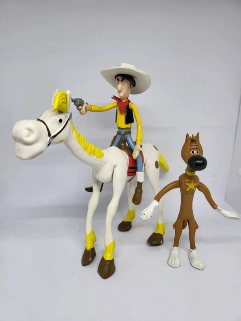 Lucky Luke Et Jolly Jumper - Lot Figurines Flexibles Dargaud 1984