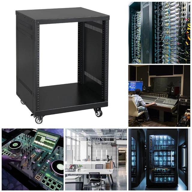 12U AV Rack Stand | 12 Space Component Rack Cabinet 19-Inch Rack-mount