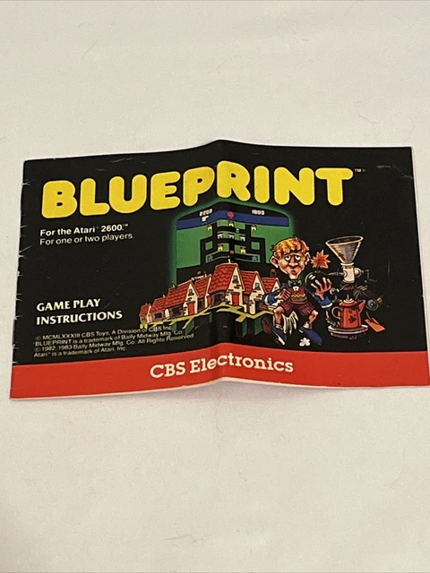 Atari 2600 Blueprint Game Manual only