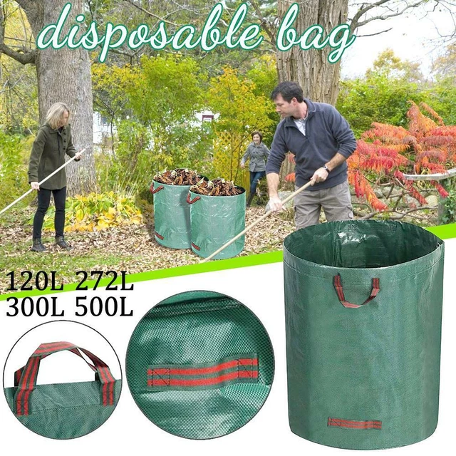 1x Bolsa de Jardín de Gran Capacidad Hoja Reutilizable Saco de Basura Plegable Jardín Basura
