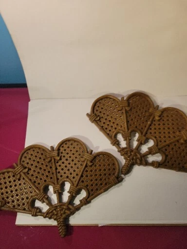 Set Of 2 Vintage 70s Plastic Decorative Fans