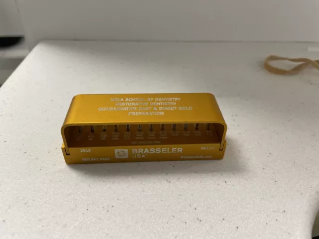 Brasseler Custom Gold Restorative Bur Block - excellent condition