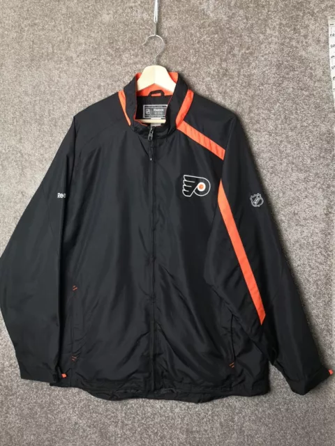 Philadelphia Flyers Reebok NHL Full Zip Black/Orange Jacket/Coat - Men's Medium