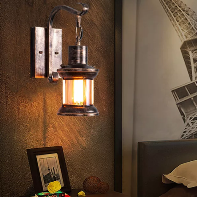 Retro Wandleuchter Veranda Licht Außen Vintage Industriell Lampe Leuchte E27 DHL