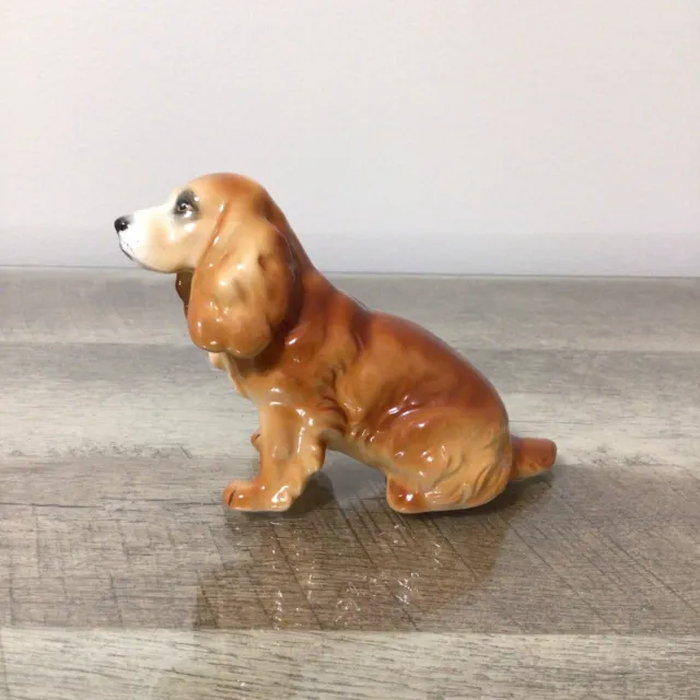 Vintage Dog Bone China Figurine Adderley Floral England Cocker Spaniel