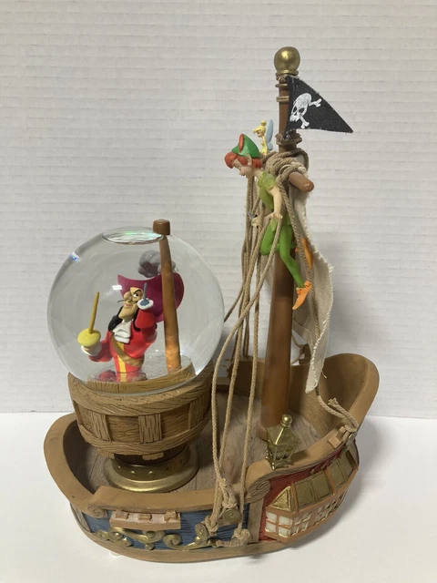 Disney Peter Pan’s Pirate Ship Showdown w/ Captain Hook Snow Globe. Missing leg