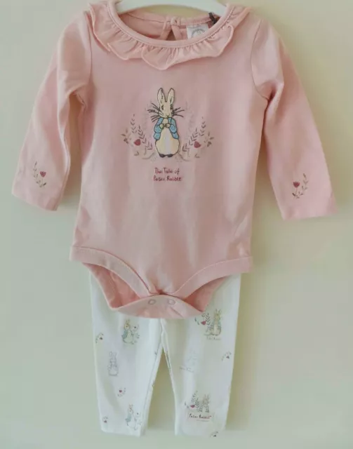 Beatrix Potter Peter Rabbit Baby Girls Bodysuit Leggings Outfit 3-6 Months BNWT