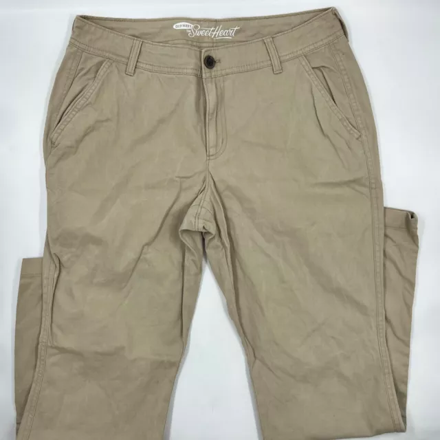 Old Navy Womens Sweetheart Chino Pants Size 10 Beige Tan Khaki Cotton Stretch