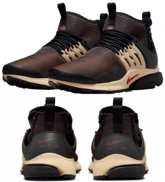 Nike Air Presto Trainers Mens Brown Lace Up Trainers Dark Brown