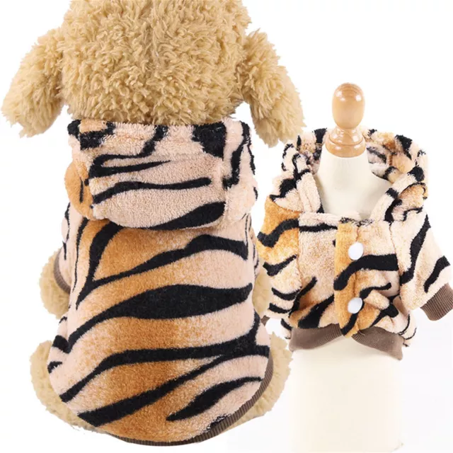 Pet Tiger Into A Hat Warm Jumpsuit Coat For Dog Soft Comfortable Sweater Vest