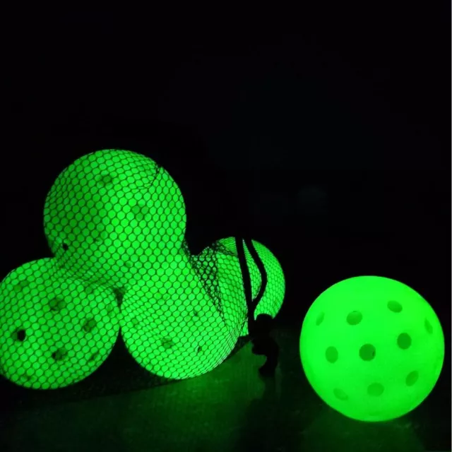 6pcs/set 40 Holes Glow in The Dark Pickleball Light Up Pickleball Ball  Indoor