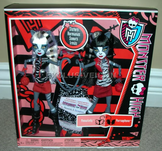 Monster High Werecat Daughter Twin Sisters 2-Pack Meowlody Purrsephone 1st ED.