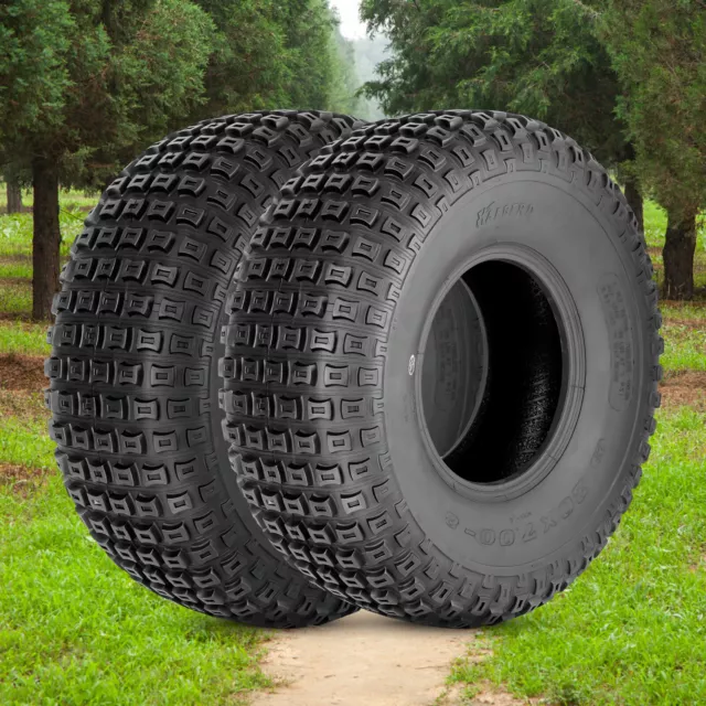 Set 2 20x7-8 ATV Tires 4Ply 20x7x8 Heavy Duty All Terrain Tubeless Sport Tyres