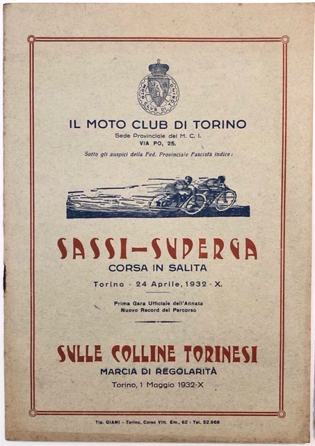 Programme Officiel – Corsa Motociclistica IX° 1931 – Pont FRASSINETO – COURGNE’