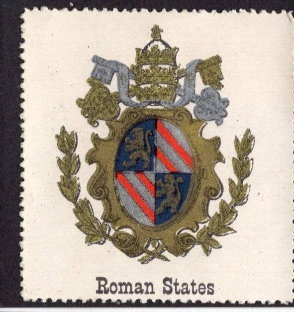 Aschenputtel Briefmarken - Italien römische Staaten Wappen 45x50mm