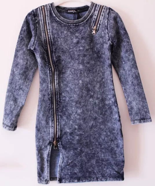 Abito Vestito Felpa Elasticizzata Bambina Ragazza Taglie 6/16 Anni