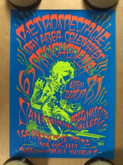 Jimi Hendrix Retrospectacle Vintage Poster Original Rick Griffin Psychedelia *87