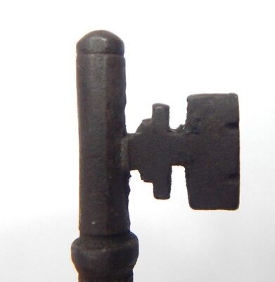 19c Antique Victorian 4.5 inch Bridge Ward Lock Key with flat Bow original v4 2