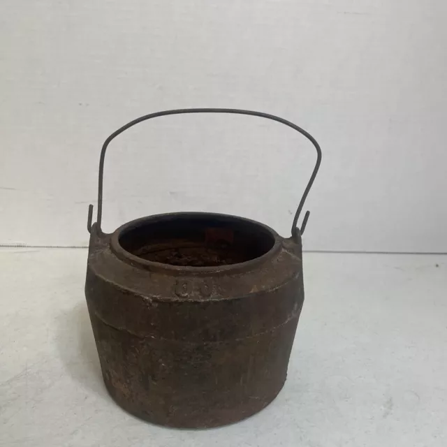 Antique Marietta Cast Iron Porcelain Glue Pot Double Boiler Kettle Lead  Melting