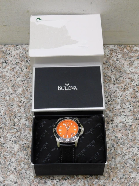 Bulova 200m Marine Star Watch —- Orange Dial —- Model 98B132