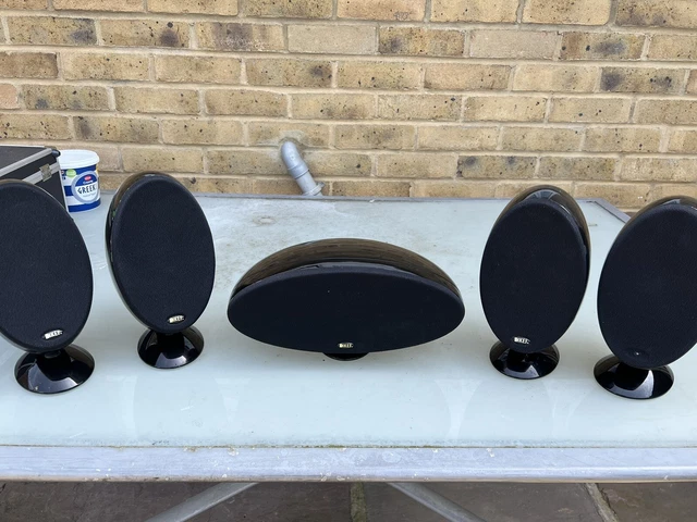 KEF HTS3001 EGG Satellite Speaker Set - Gloss Black - Preowned £97.00 ...